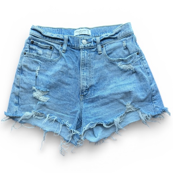 Abercrombie & Fitch Pants - New Abercrombie & Fitch High Rise Distressed Mom Jean Shorts Light Wash Size 4